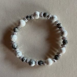 Marble and crystal bracelet